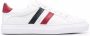 Moncler side-stripe leather sneakers White - Thumbnail 1