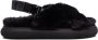 Moncler Solarisse faux-fur flat sandals Black - Thumbnail 1
