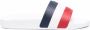 Moncler striped embossed-logo slides White - Thumbnail 1