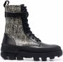 Moncler tweed-panelled mid-calf boots Black - Thumbnail 1