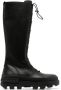 Moncler Vail leather elasticated-detail boots Black - Thumbnail 1