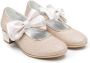 Monnalisa 35mm bow-detail leather ballerina shoes Gold - Thumbnail 1