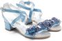 Monnalisa 35mm crystal embellished sandals Blue - Thumbnail 1