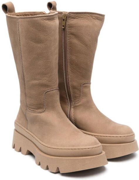 Monnalisa ankle-length ridged-sole boots Neutrals