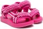 Monnalisa beaded touch-strap sandals Pink - Thumbnail 1