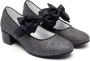 Monnalisa bow-detail 30mm block-heel ballerina shoes Black - Thumbnail 1