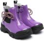 Monnalisa bow-detail ankle boots Purple - Thumbnail 1