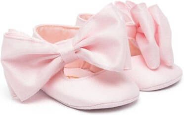 Monnalisa oversized bow-detail ballerinas Pink