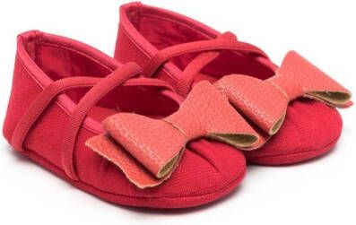 Monnalisa bow-detail pre-walker shoes Red
