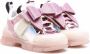 Monnalisa bow-detail rhinestone-embellished chunky leather sneakers Pink - Thumbnail 1