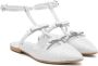 Monnalisa bow glitter ballerina shoes Silver - Thumbnail 1