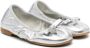 Monnalisa bow leather ballerina shoes Silver - Thumbnail 1