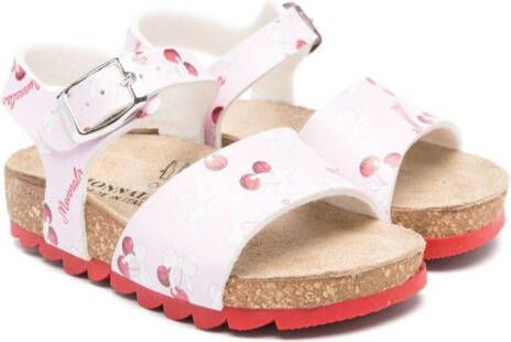 Monnalisa bow-print buckled sandals Pink
