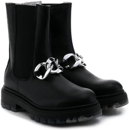 Monnalisa chunky-chain detail boots Black