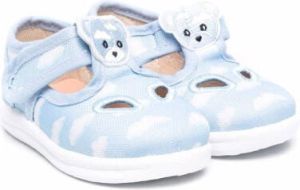 Monnalisa cloud-print bear shoes Blue