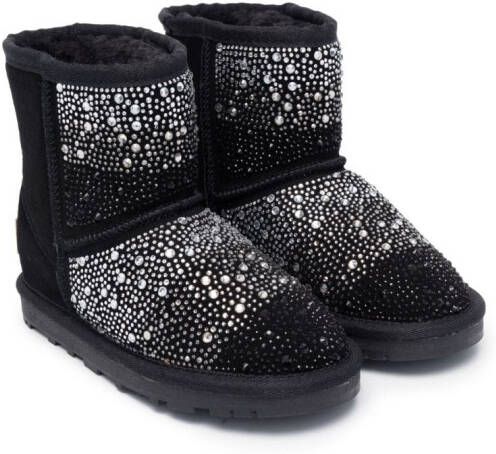 Monnalisa crystal-embellished ankle boots Black