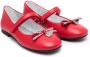 Monnalisa crystal-embellished bow ballerina shoes Red - Thumbnail 1