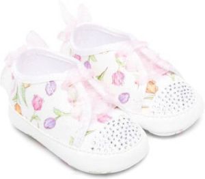 Monnalisa crystal-embellished detail shoes White