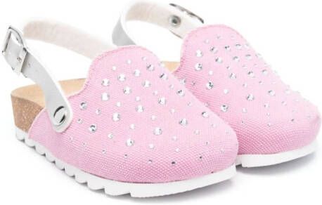 Monnalisa crystal-embellished sandals Pink