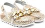 Monnalisa embellished chain-trim slippers Gold - Thumbnail 1