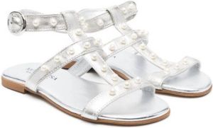 Monnalisa embellished metallic 15mm sandals Silver