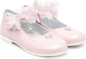 Monnalisa floral-appliqué ballerina shoes Pink