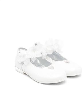 Monnalisa floral-appliqué ballerina shoes White