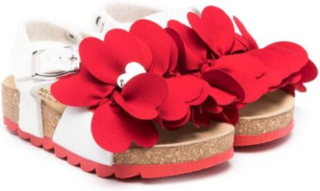 Monnalisa floral-appliqué chunky sandals Red