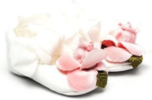 Monnalisa floral-applique detail pre-walker shoes White