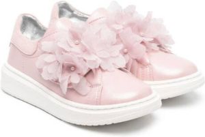 Monnalisa floral-appliqué low-top sneakers Pink