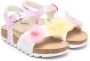 Monnalisa floral-appliqué open toe sandals Pink - Thumbnail 1