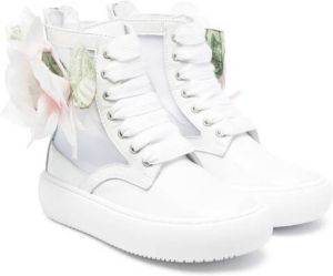 Monnalisa floral-detail 35mm ankle boots White