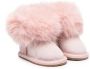 Monnalisa fur-ankle suede boots Pink - Thumbnail 1