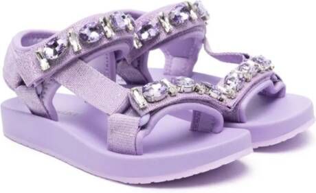 Monnalisa gem-detailed sandals Purple