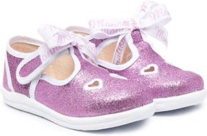 Monnalisa glitter-detail sandals Pink
