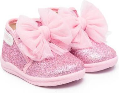 Monnalisa glitter-embellished ankle boots Pink