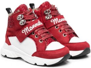 Monnalisa glittered high-top sneakers