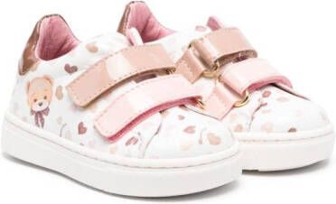 Monnalisa heart-print touch-strap sneakers Pink