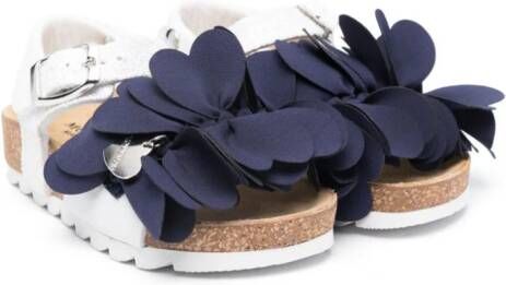 Monnalisa knot-detailing glitter sandals White