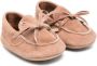 Monnalisa lace-detail suede crib shoes Brown - Thumbnail 1