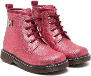 Monnalisa lace-up ankle boots Pink