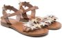 Monnalisa leather star patch sandals Gold - Thumbnail 1