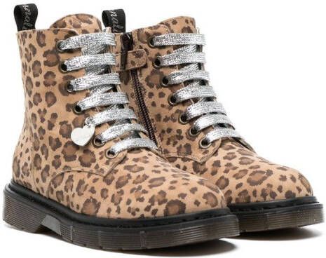 Monnalisa leopard-print ankle boots Brown