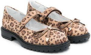 Monnalisa leopard-print ballerina shoes Brown