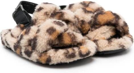 Monnalisa leopard-print slingback-strap sandals Neutrals