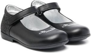 Monnalisa logo-print ballerina shoes Black