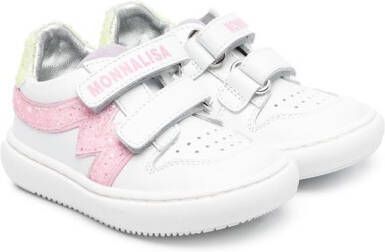 Monnalisa logo print touch-strap sneakers White
