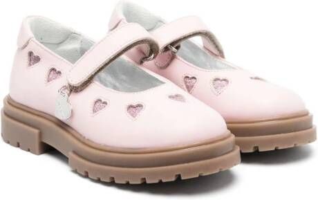 Monnalisa Mary Jane heart-motif shoes Pink