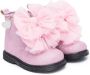 Monnalisa oversize-bow glitter ankle boots Pink - Thumbnail 1