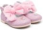 Monnalisa oversized-bow glitter ballerina shoes Pink - Thumbnail 1
